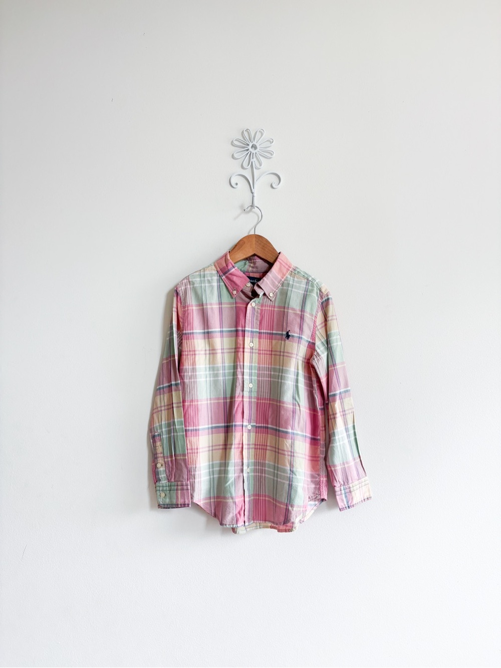 Ralph Lauren Pastel Plaid Button-Down Shirt in Pink, Green & Yellow